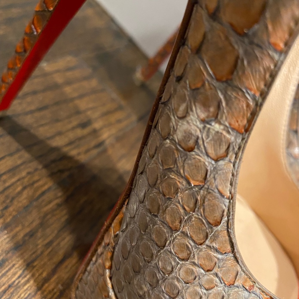 Christian Louboutin Python Open Toe Pump - image 5